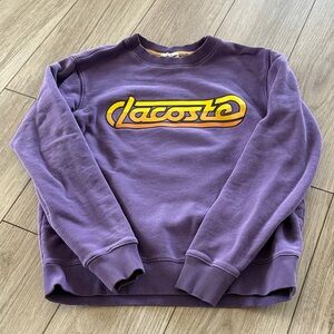 Lacoste Kids Live Purple Unisex Crewneck Large